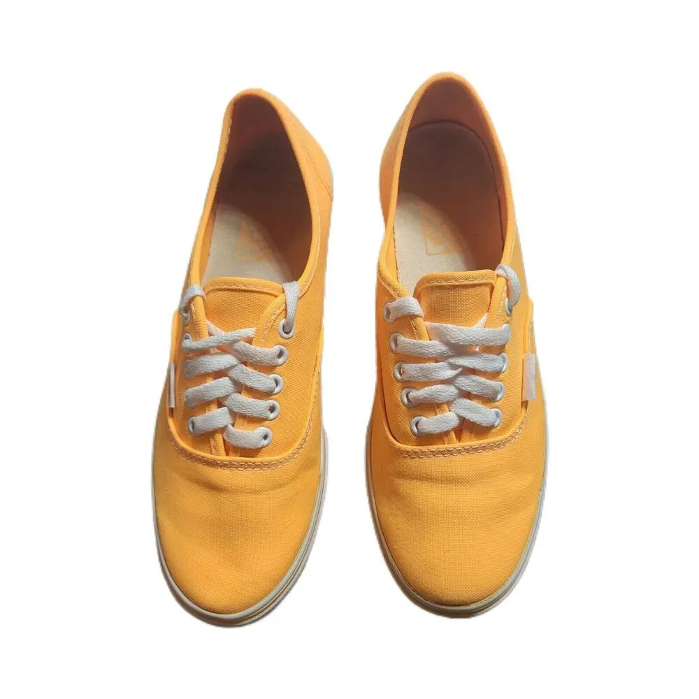 Vans Orange White Lace‎ Up Canvas Skateboard Shoes Men's US 5.5